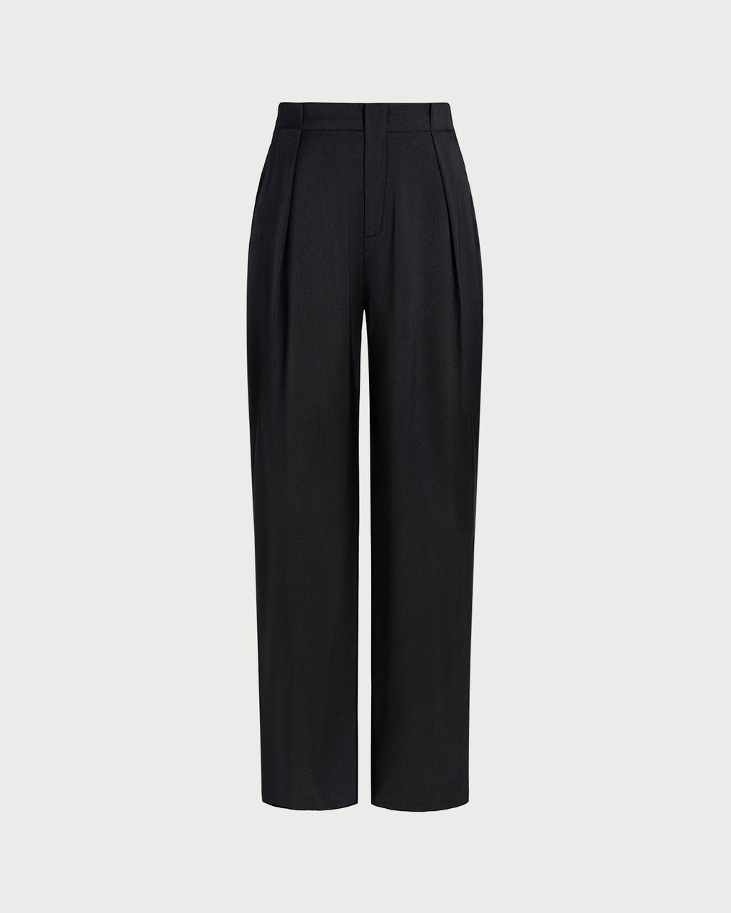 Pantalones rectos negros de talle natural