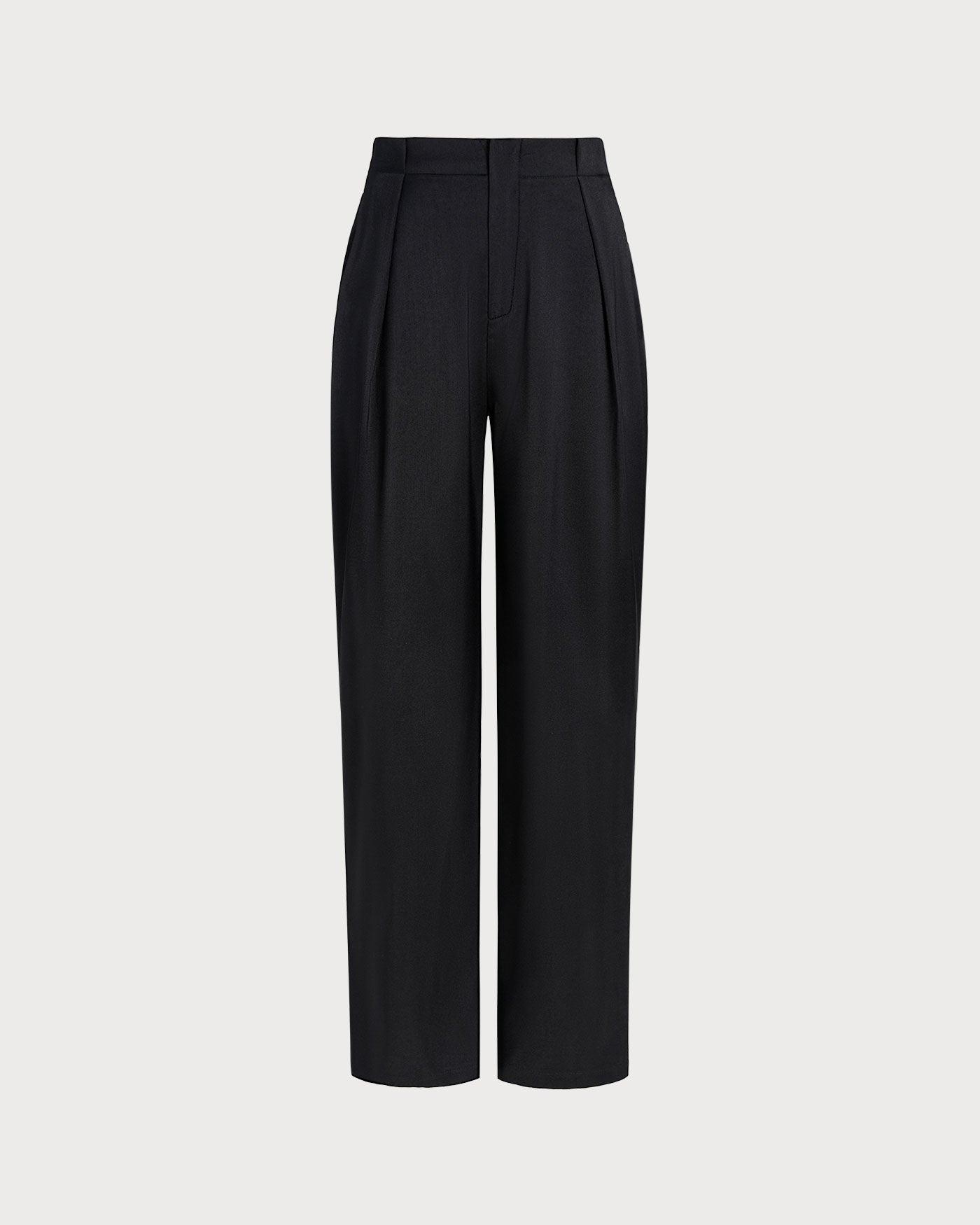 Pantalones rectos negros de talle natural