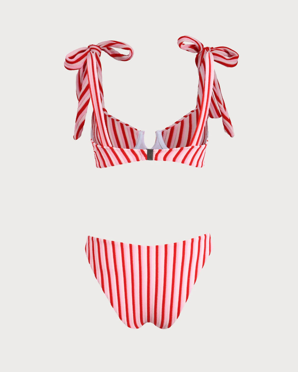 Conjunto de bikini rosa a rayas
