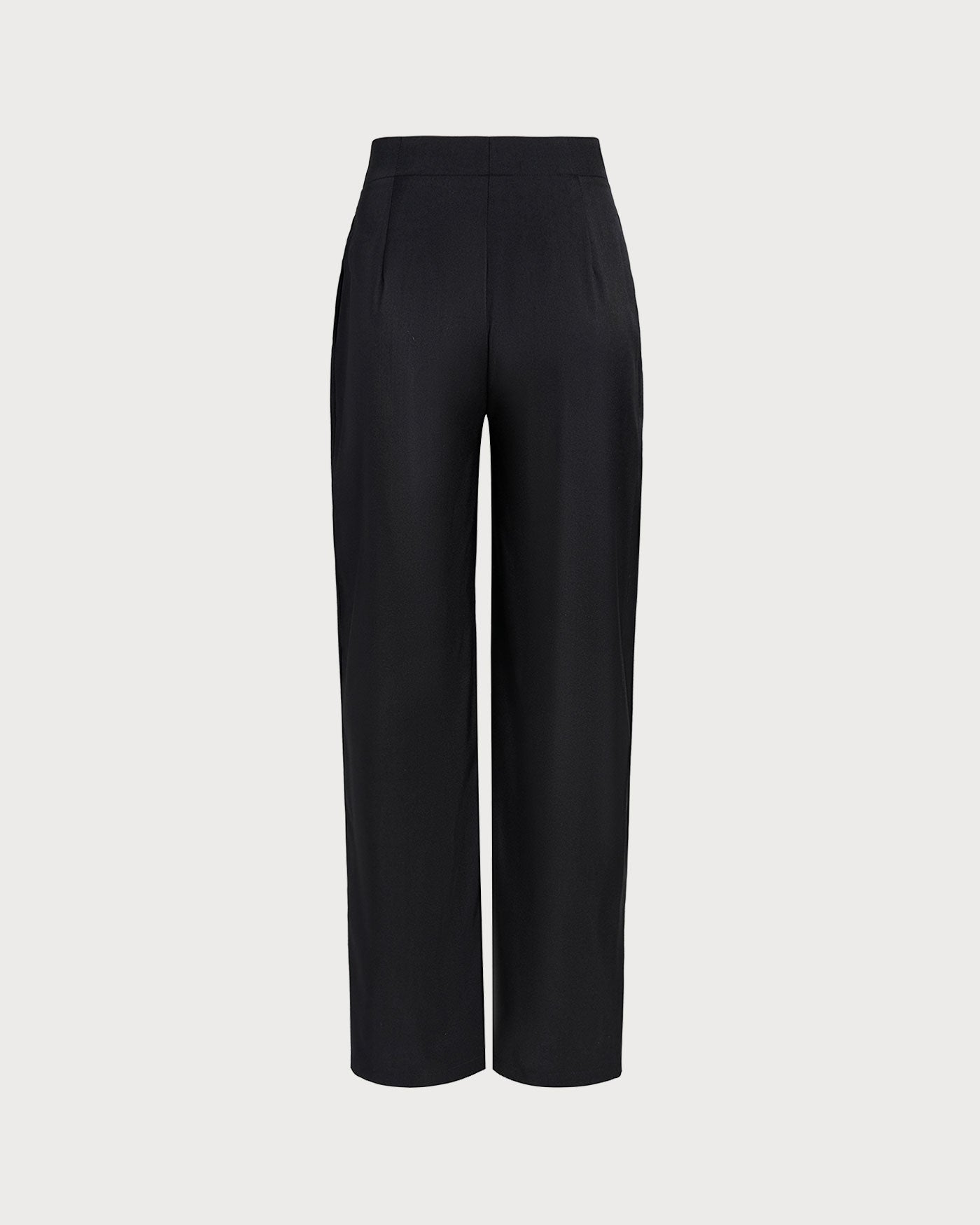 Pantalones rectos negros de talle natural