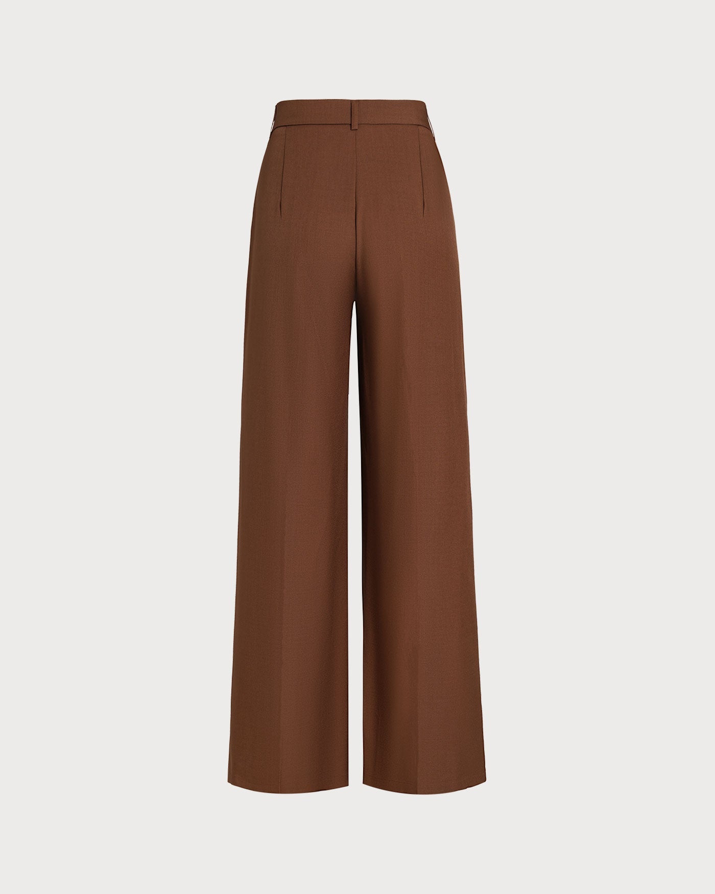 Pantalones Rectos de Talle Natural en Color Caramelo