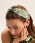 Cinta para la cabeza floral verde para mujer