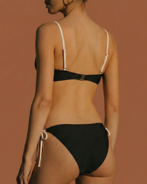 Conjuntos de bikini bralette en contraste negro