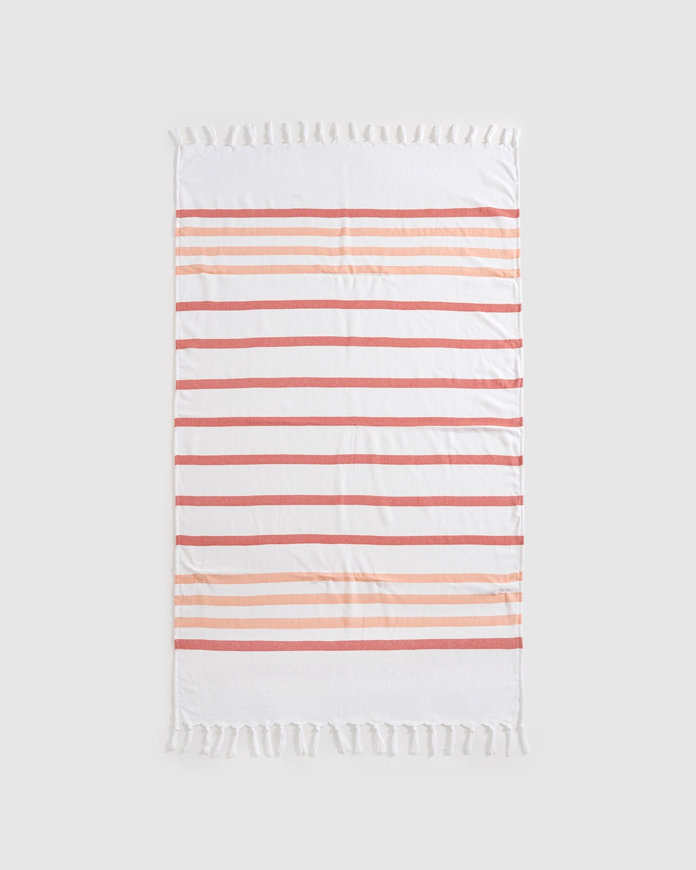 Orange Striped Tassel Beach Towel