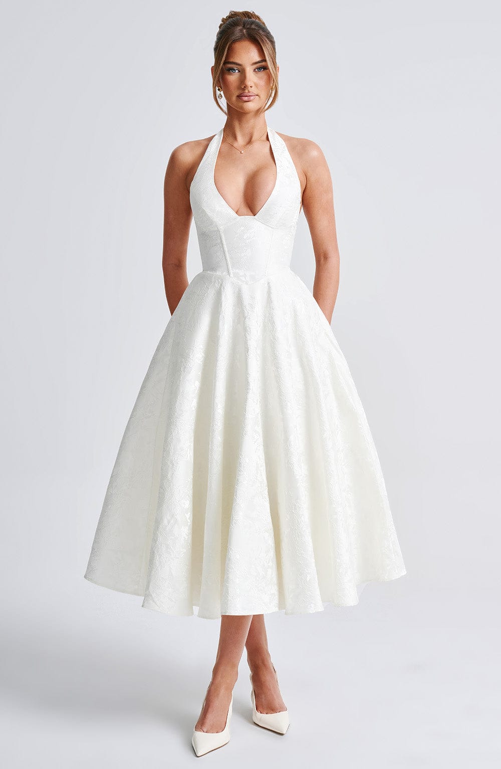 Vestido midi Effie - Marfil