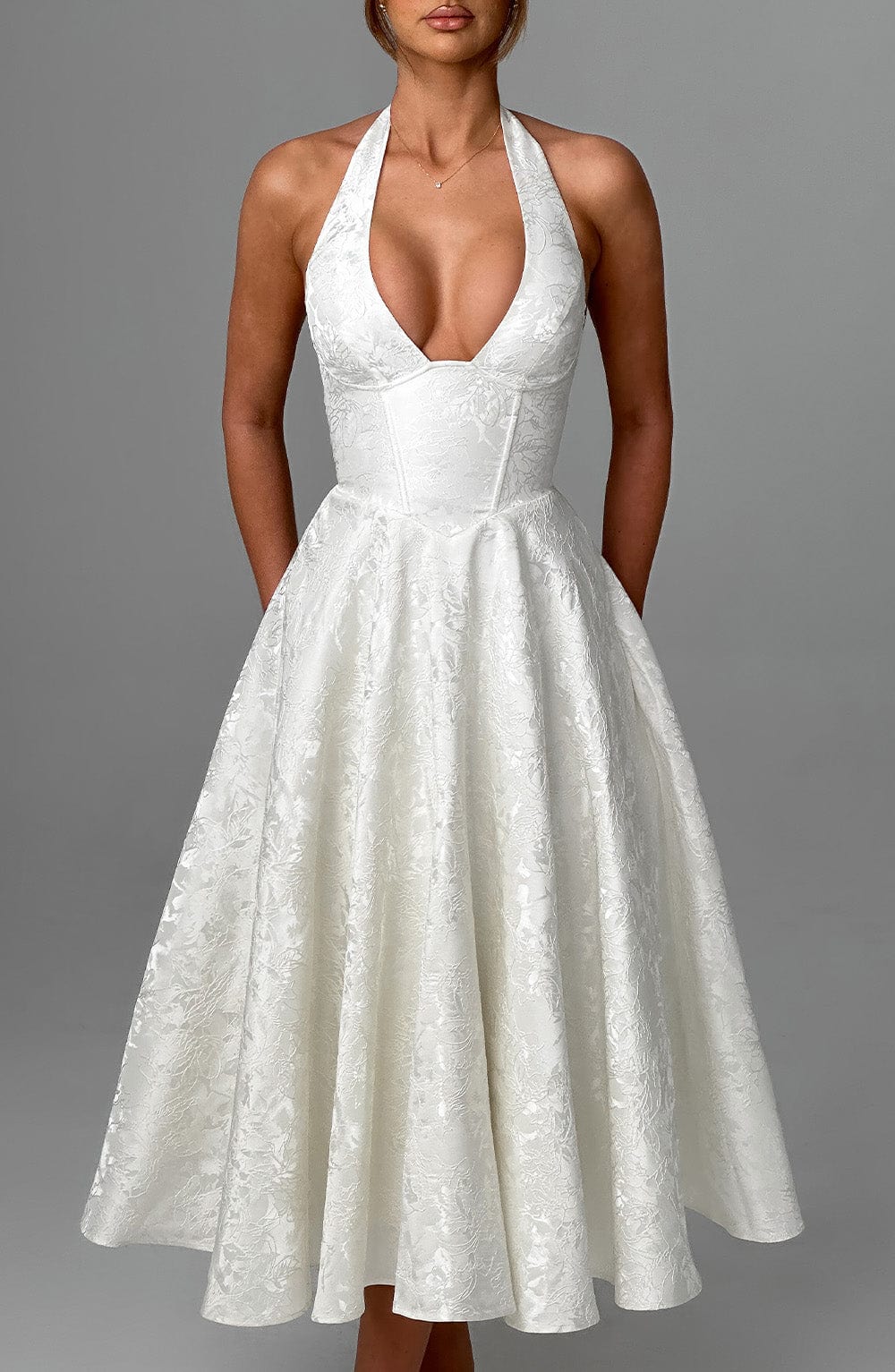 Vestido midi Effie - Marfil