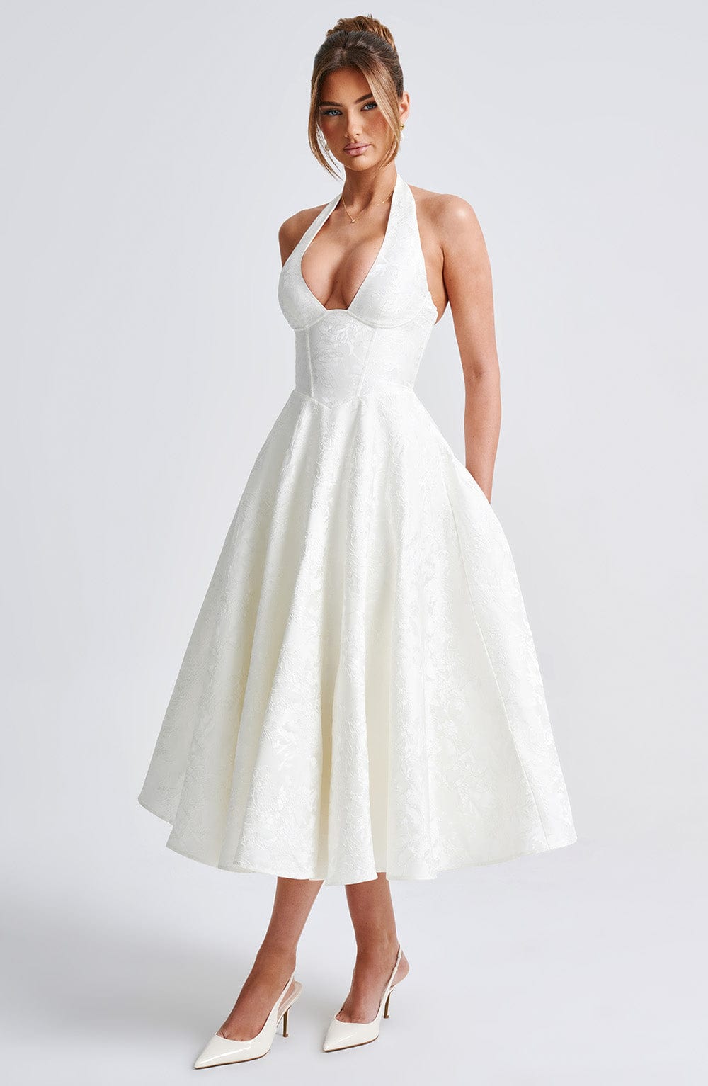 Vestido midi Effie - Marfil