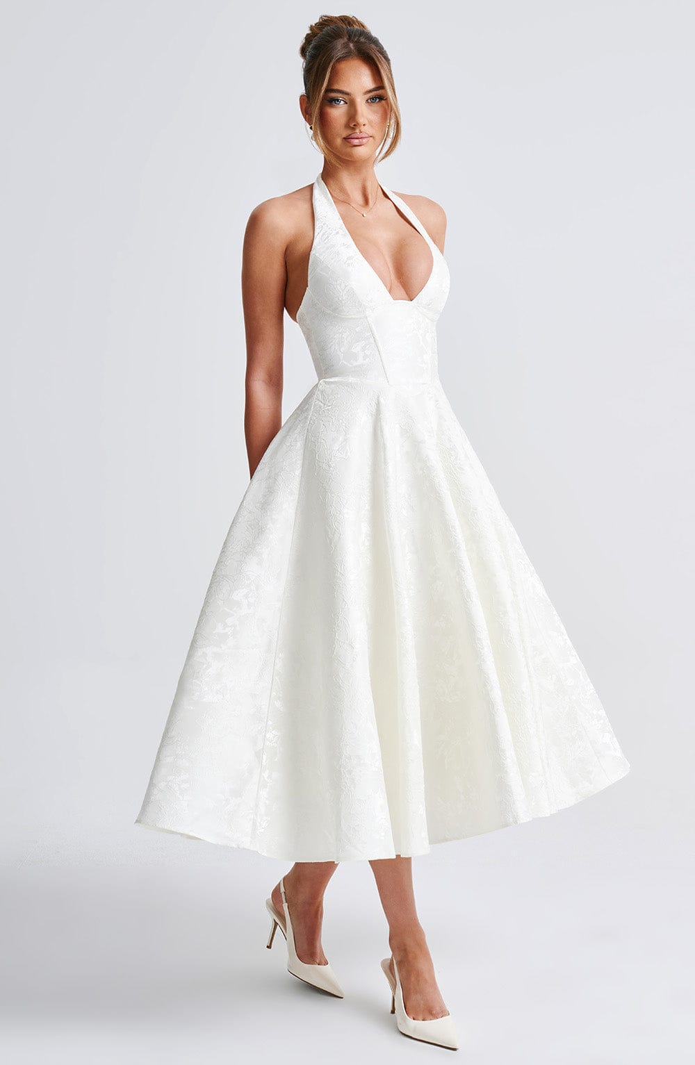 Vestido midi Effie - Marfil