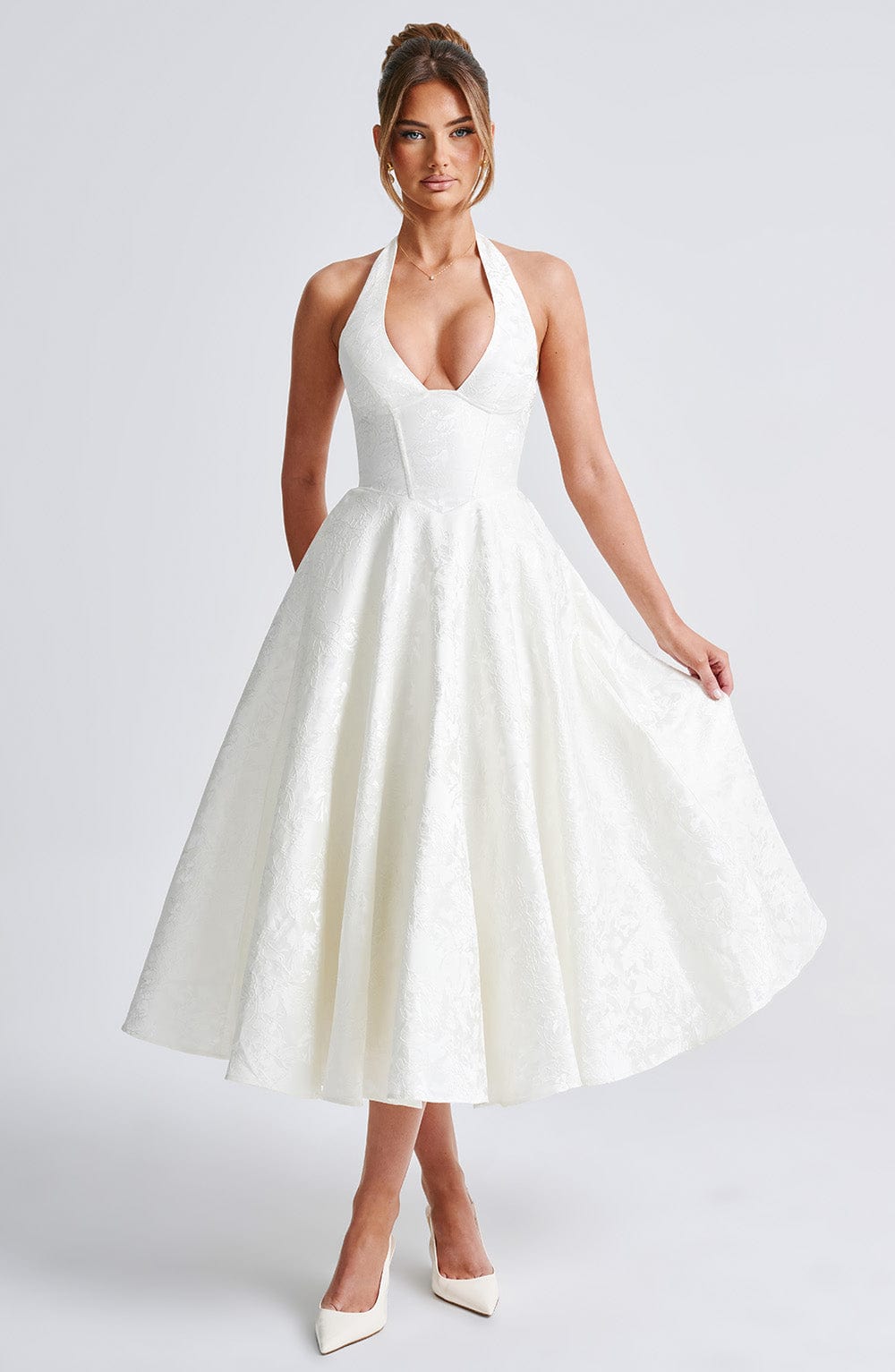 Vestido midi Effie - Marfil