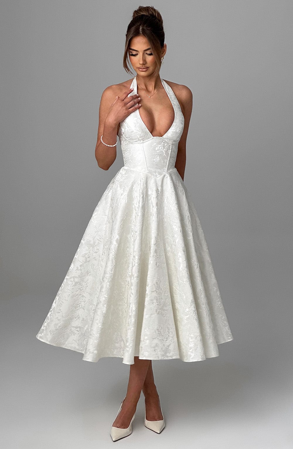 Vestido midi Effie - Marfil