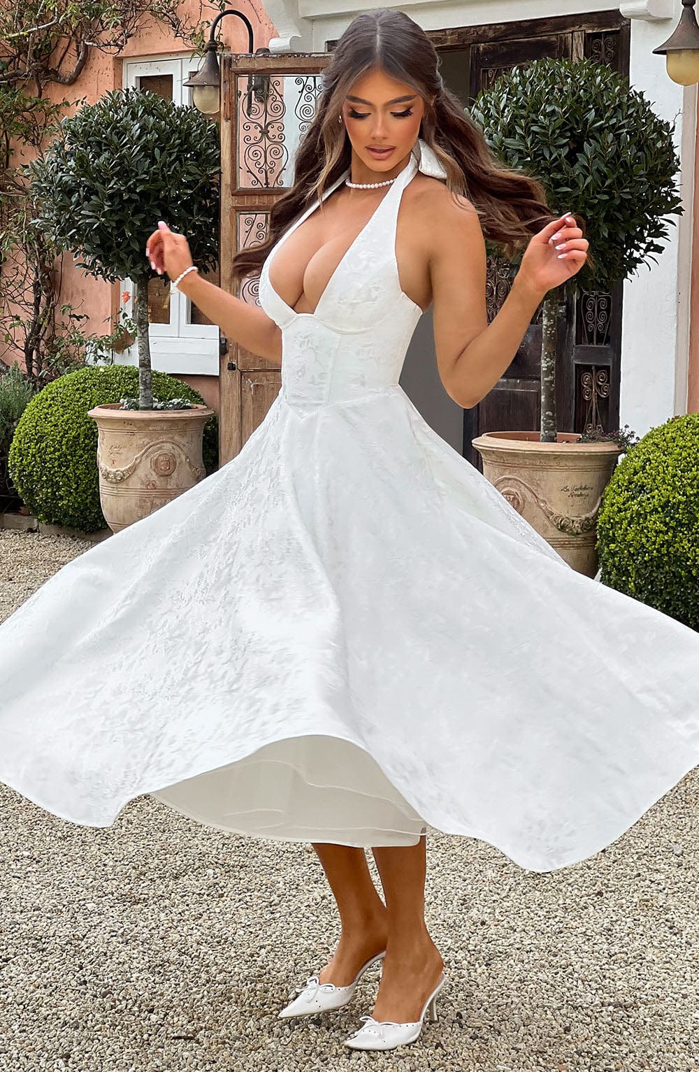 Vestido midi Effie - Marfil