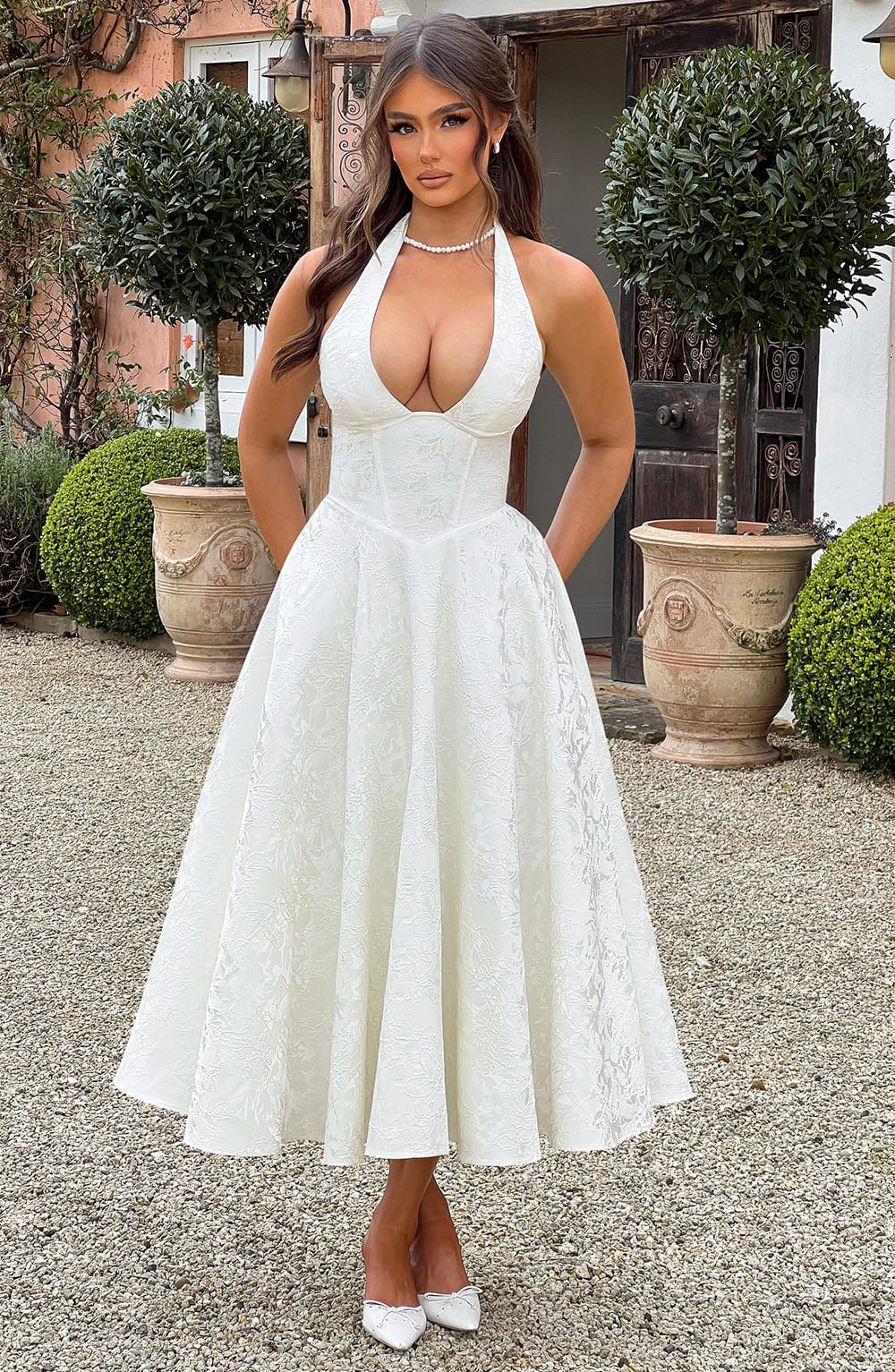 Vestido midi Effie - Marfil