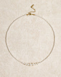 Collar de aleación retro de perlas blancas