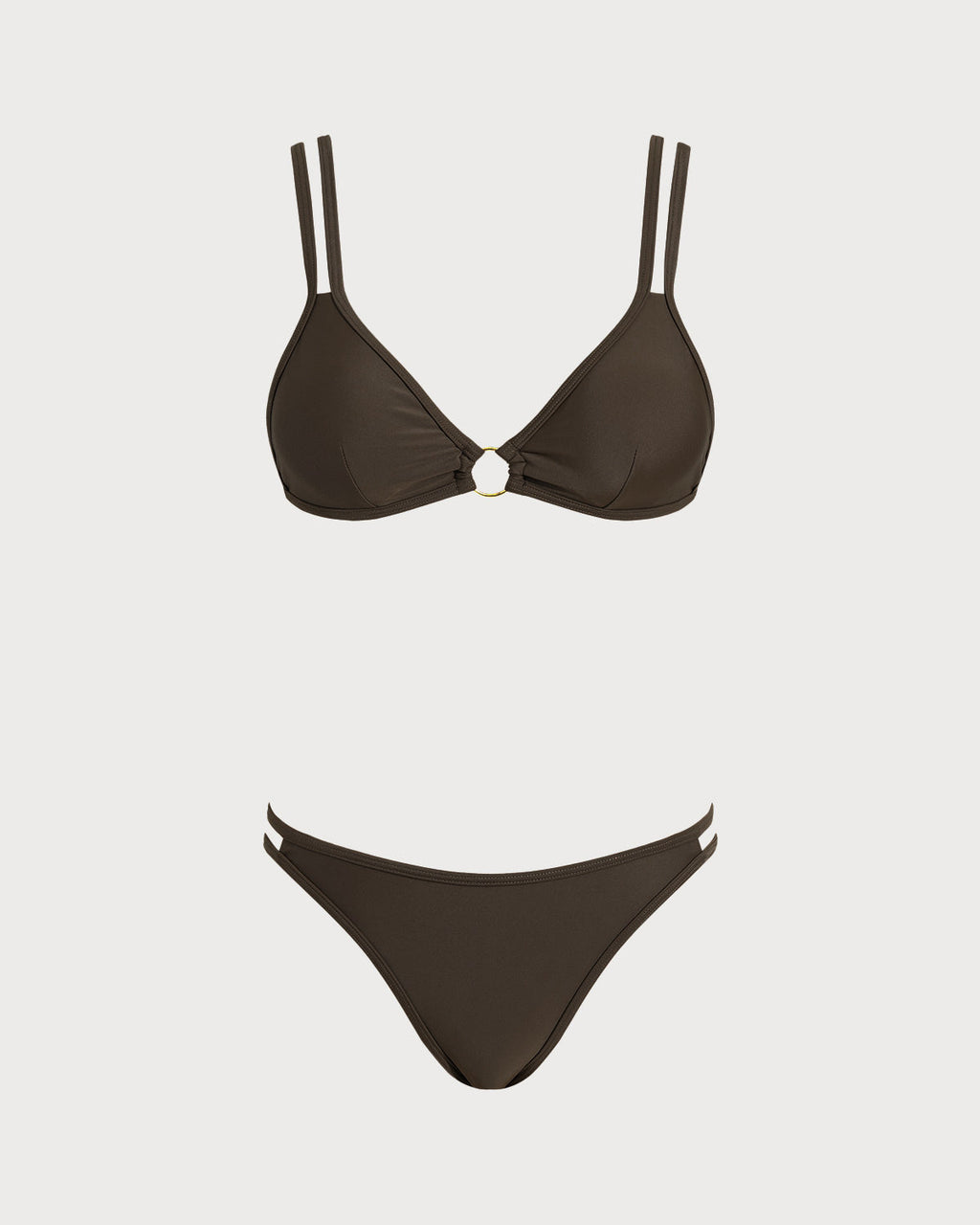Conjunto de bikini con aros y triángulo Coffee