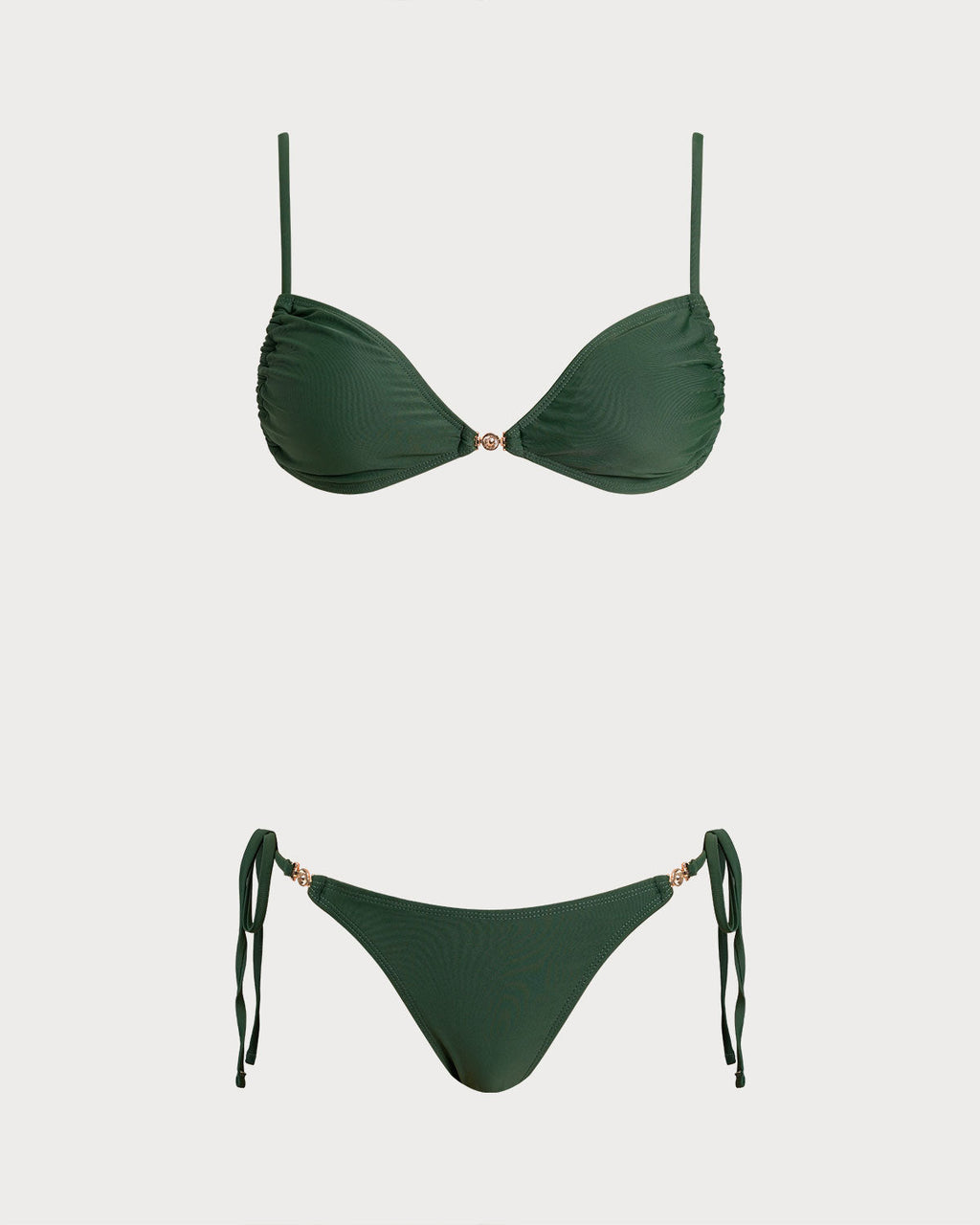Conjuntos de bikini con cordón de triángulo verde