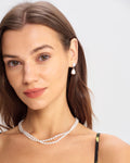 Pendientes de metal Plata Perla