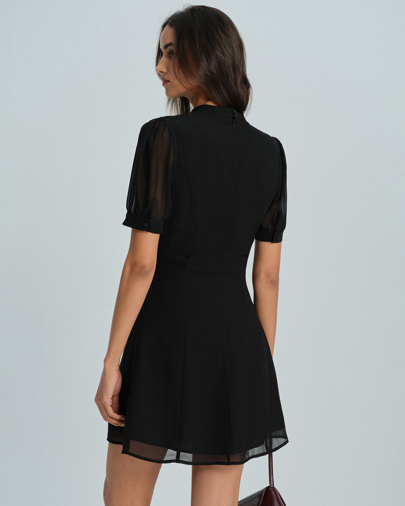 Black Mock Neck Mini Dress