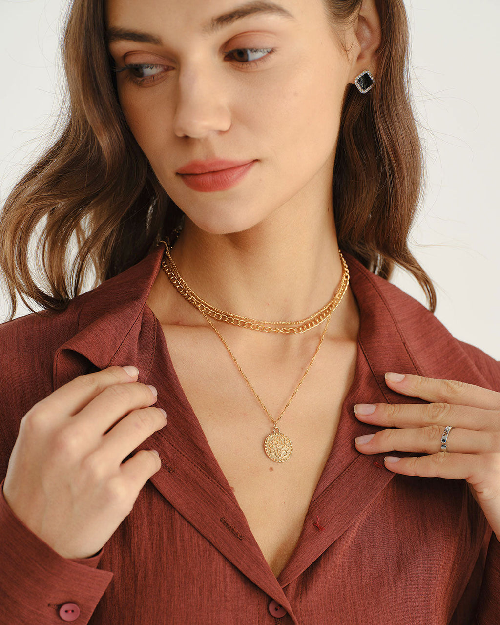 Collar de aleación de oro para mujer
