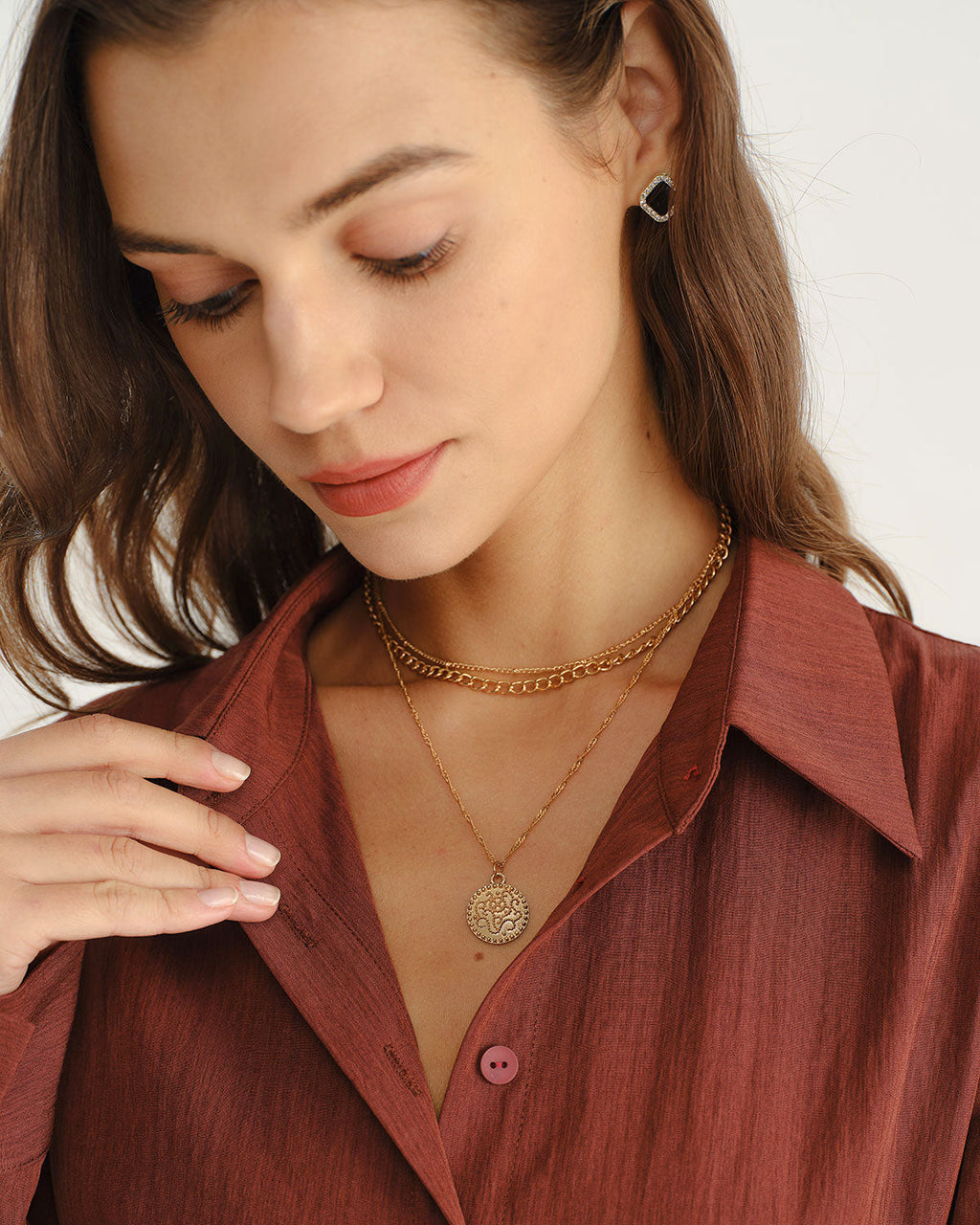 Collar de aleación de oro para mujer