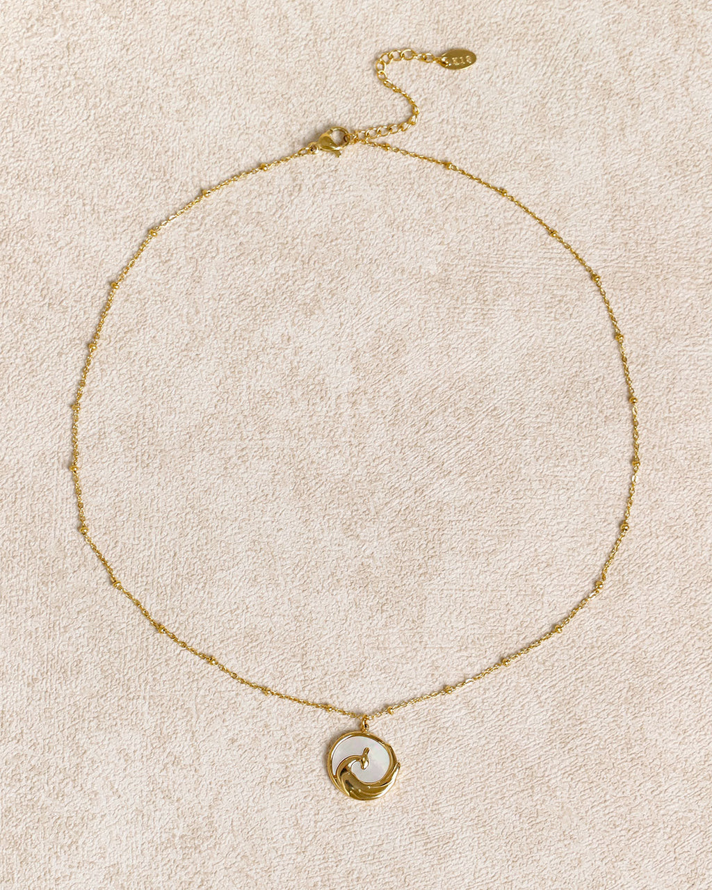Collar con colgante de concha blanca