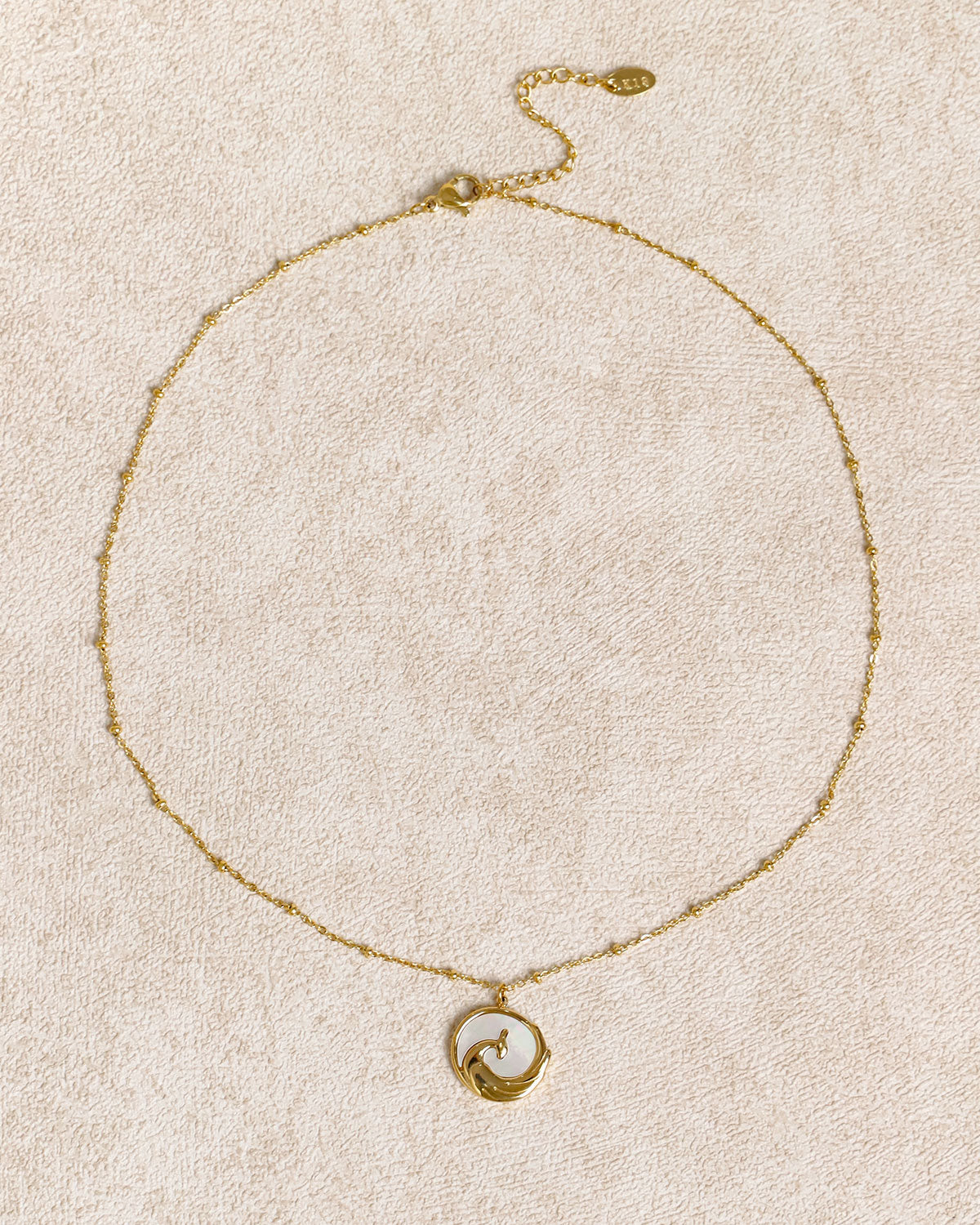 Collar con colgante de concha blanca
