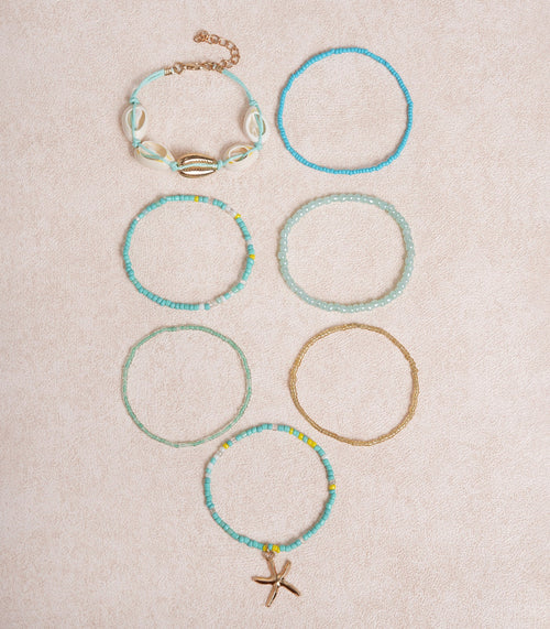 Pulsera de estilo bohemio azul para la playa