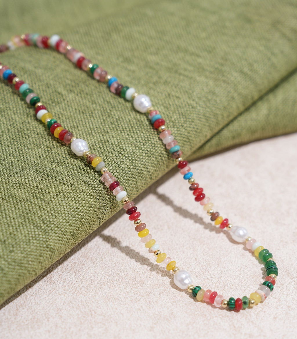 Collar de rayas arcoíris para mujer