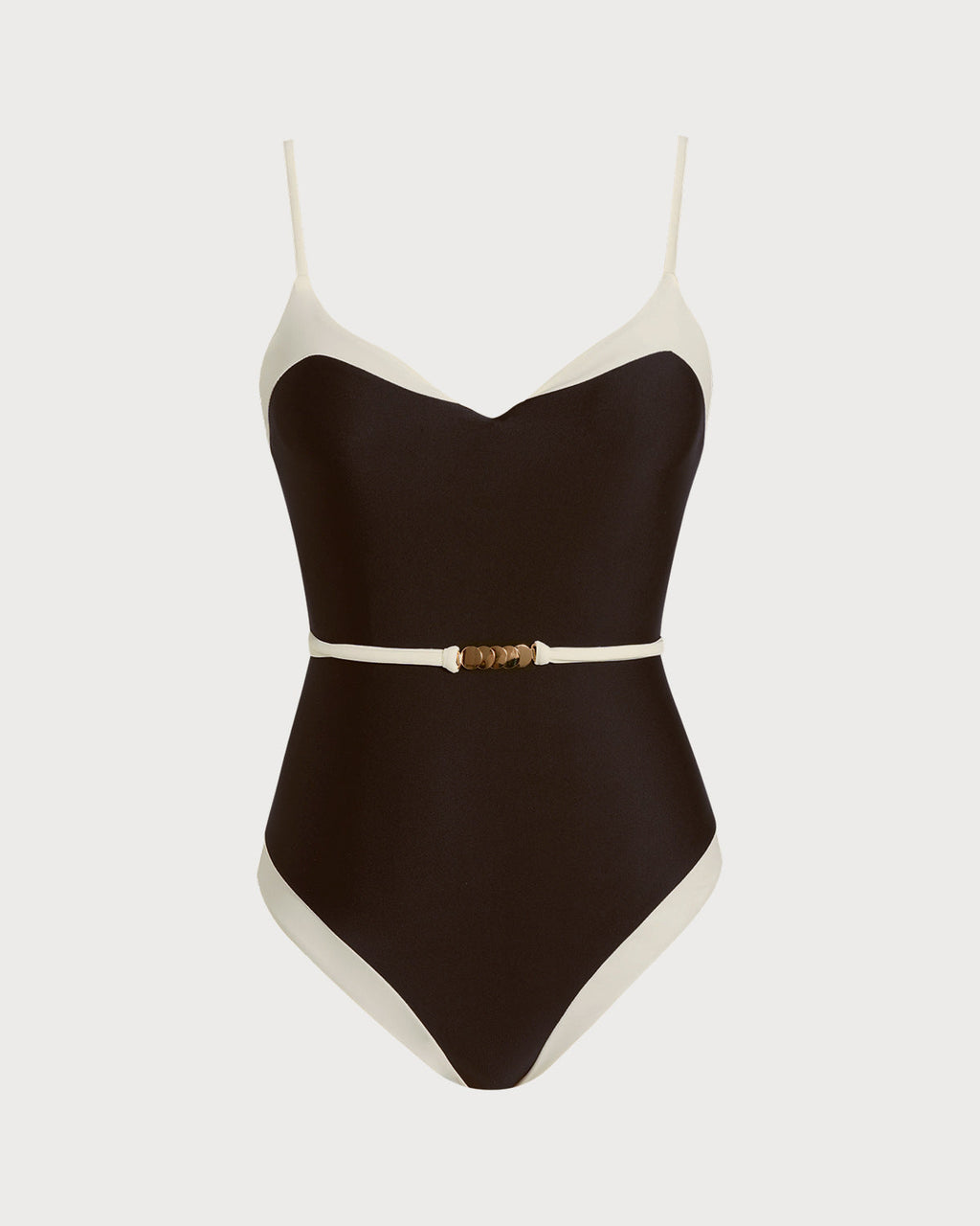 Sujetador bralette marrón de una pieza con cuello en V