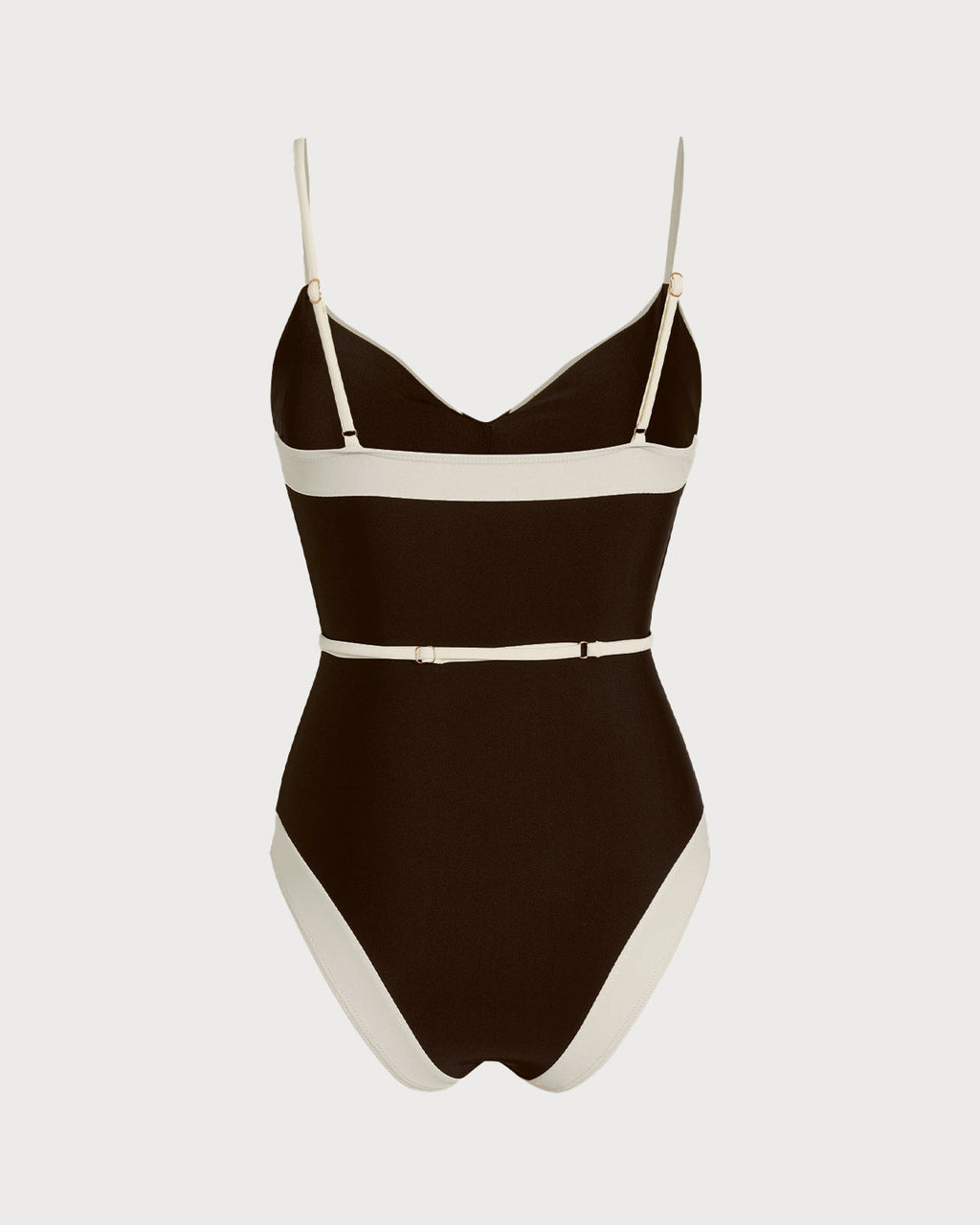 Sujetador bralette marrón de una pieza con cuello en V