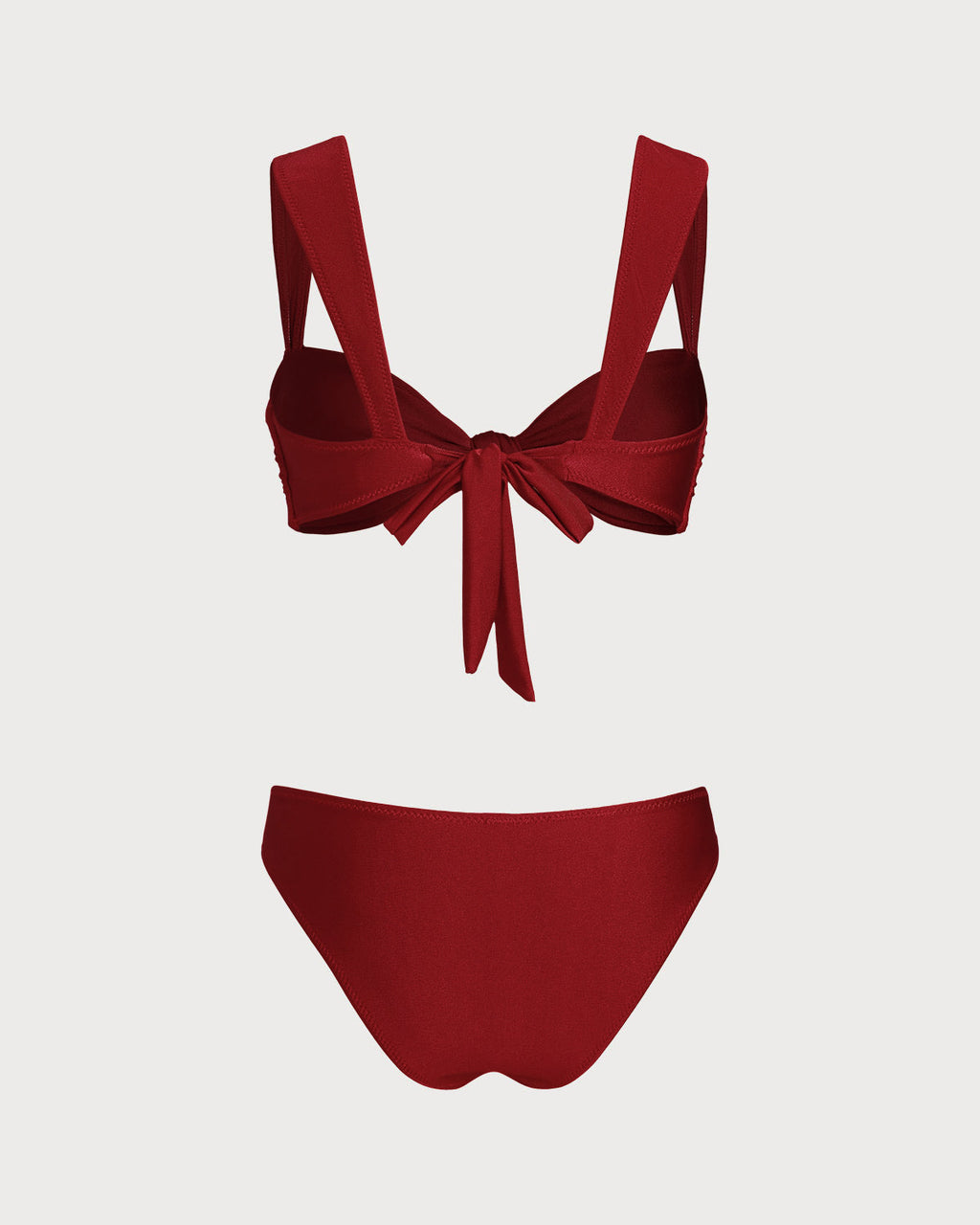 Conjunto de bikini de talle bajo con triángulo rojo