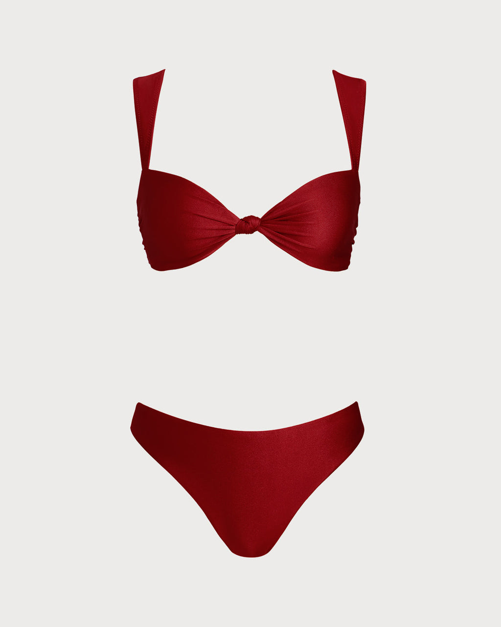 Conjunto de bikini de talle bajo con triángulo rojo