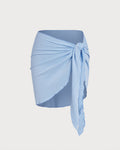 Blue Drawstring Cover-Up