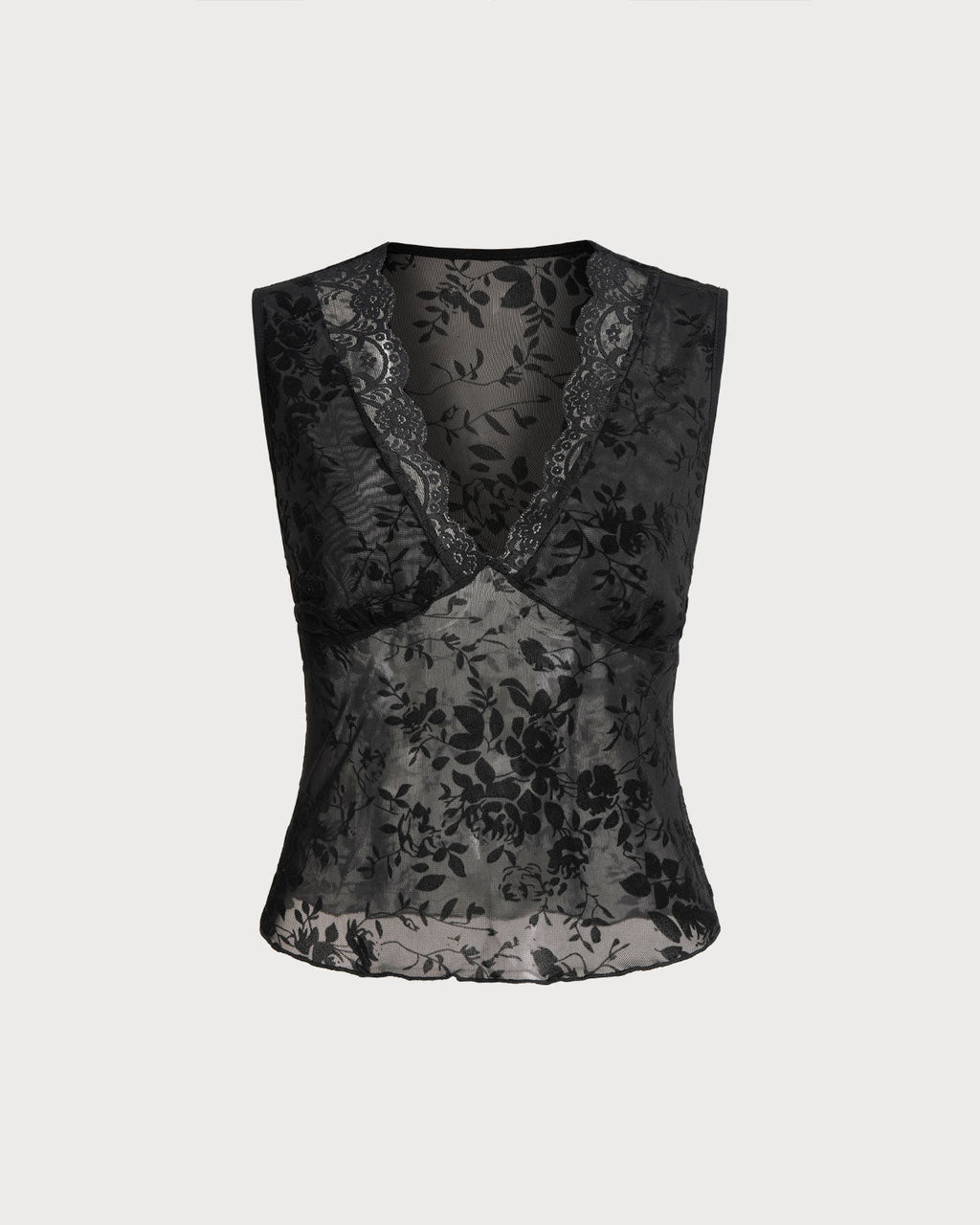 Top lencero de cuello de pico negro