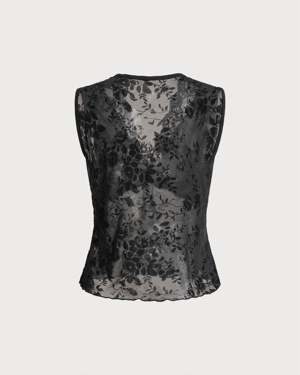 Top lencero de cuello de pico negro
