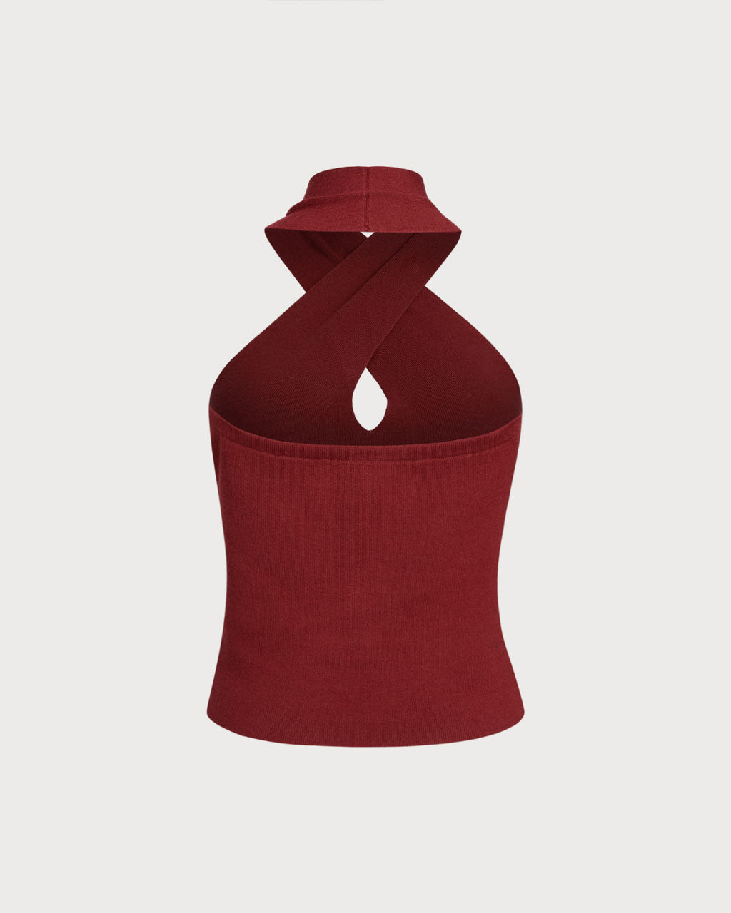 Chaleco halter de punto rojo