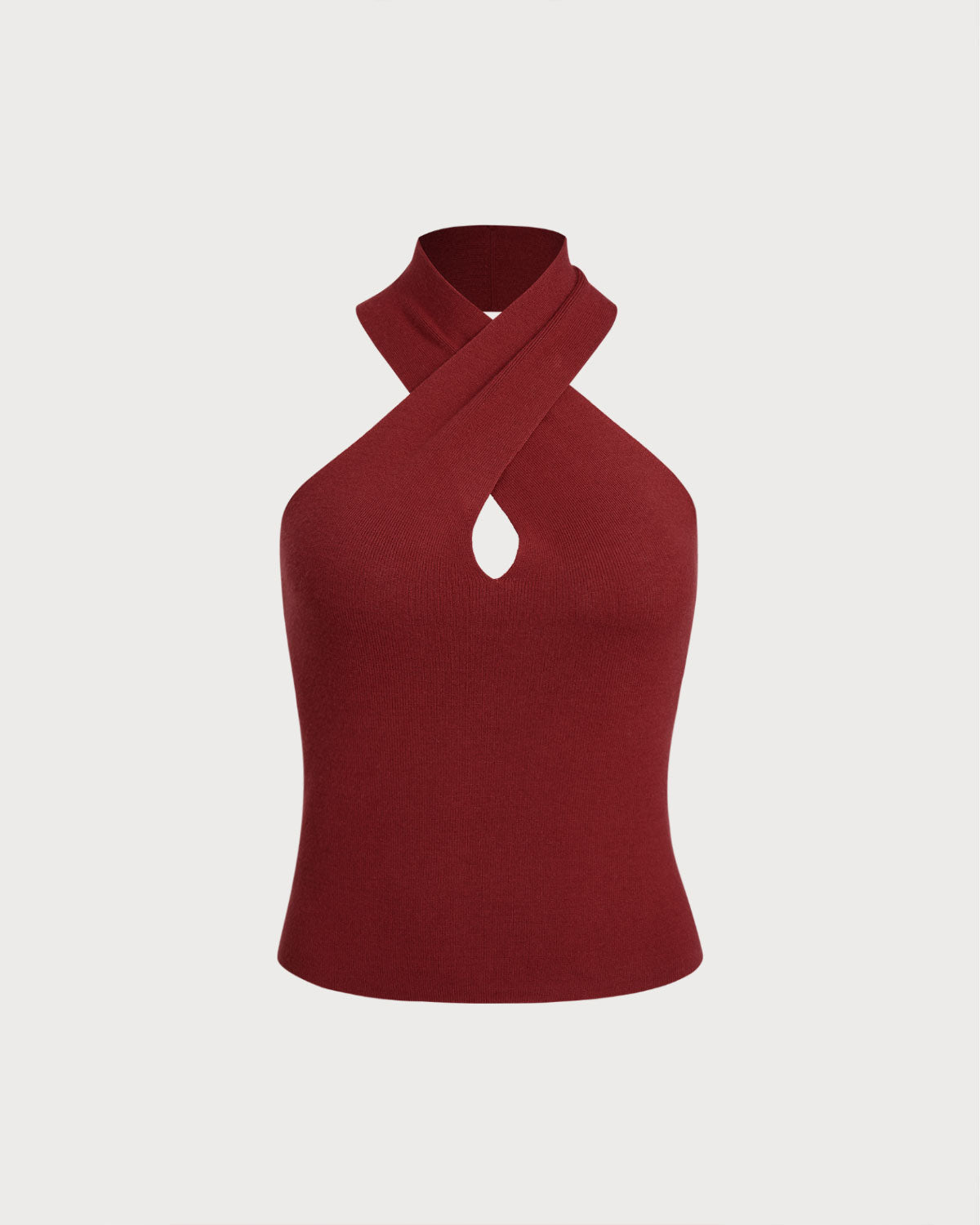 Chaleco halter de punto rojo