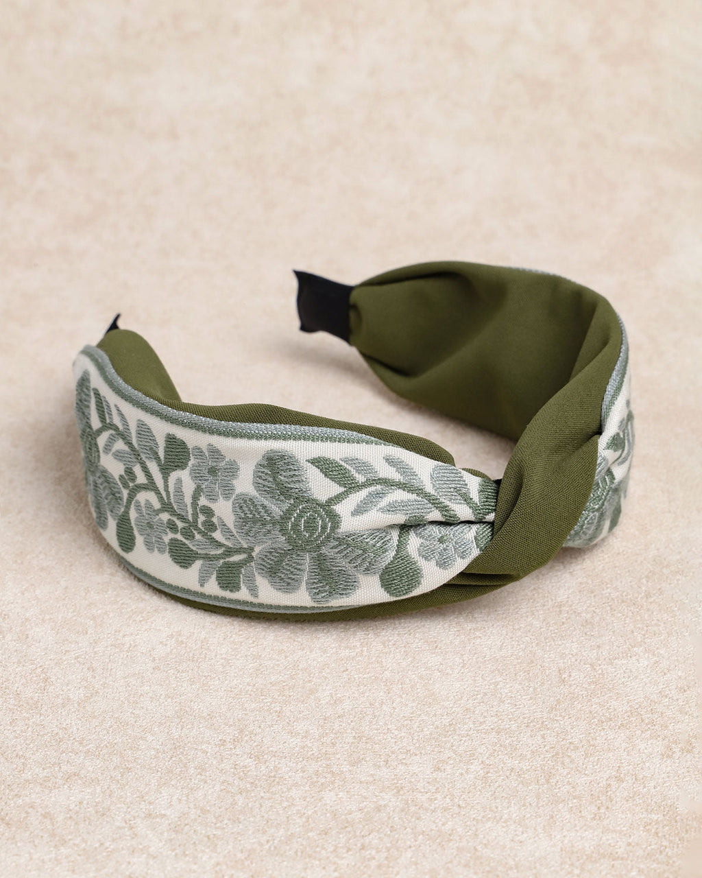 Cinta para la cabeza floral verde para mujer