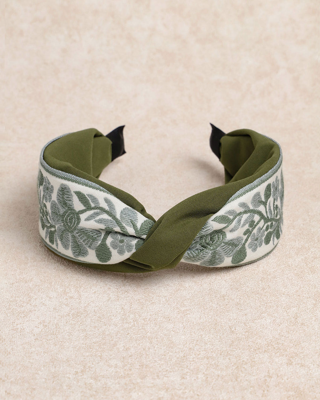 Cinta para la cabeza floral verde para mujer