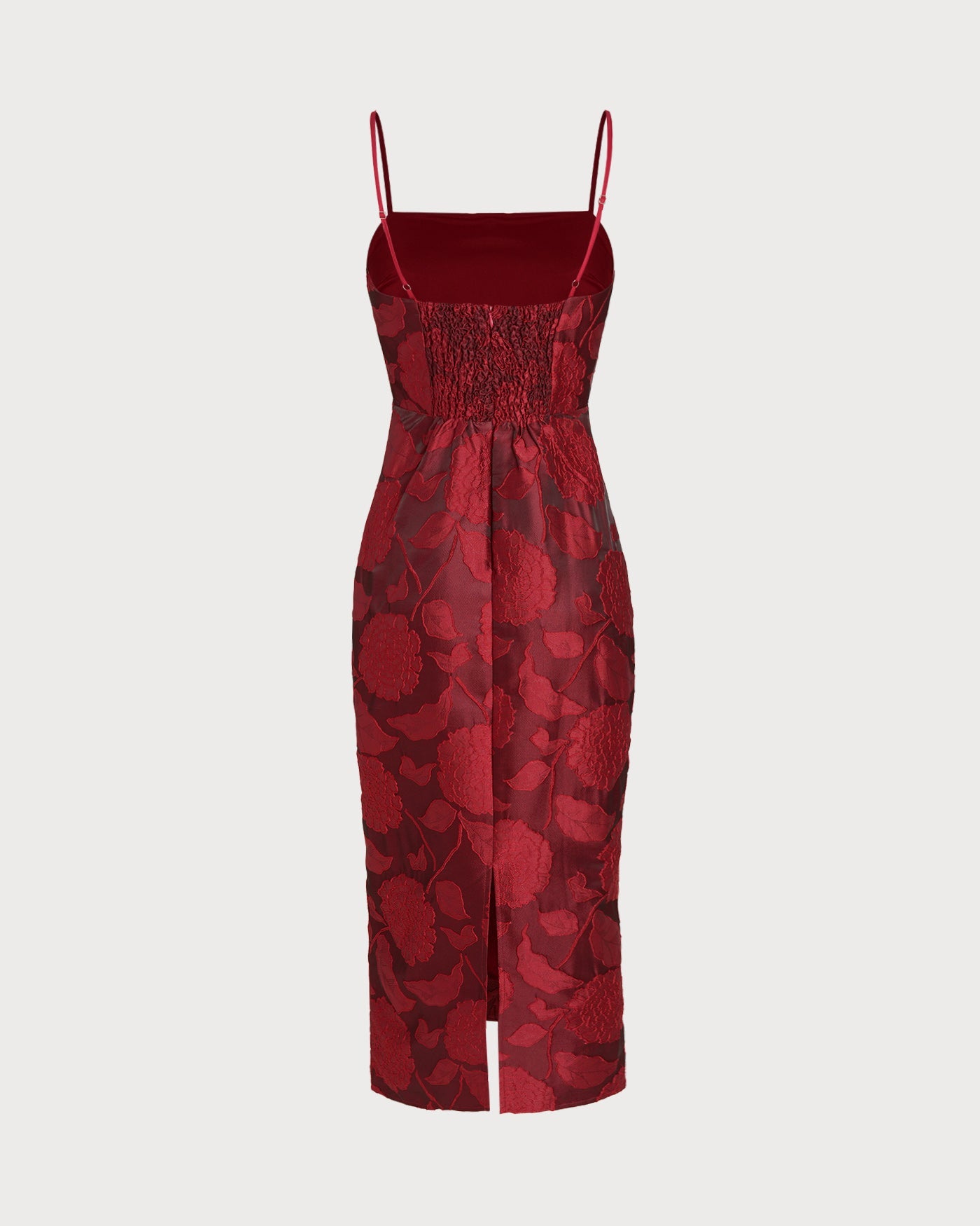 Red Jacquard Maxi Dress