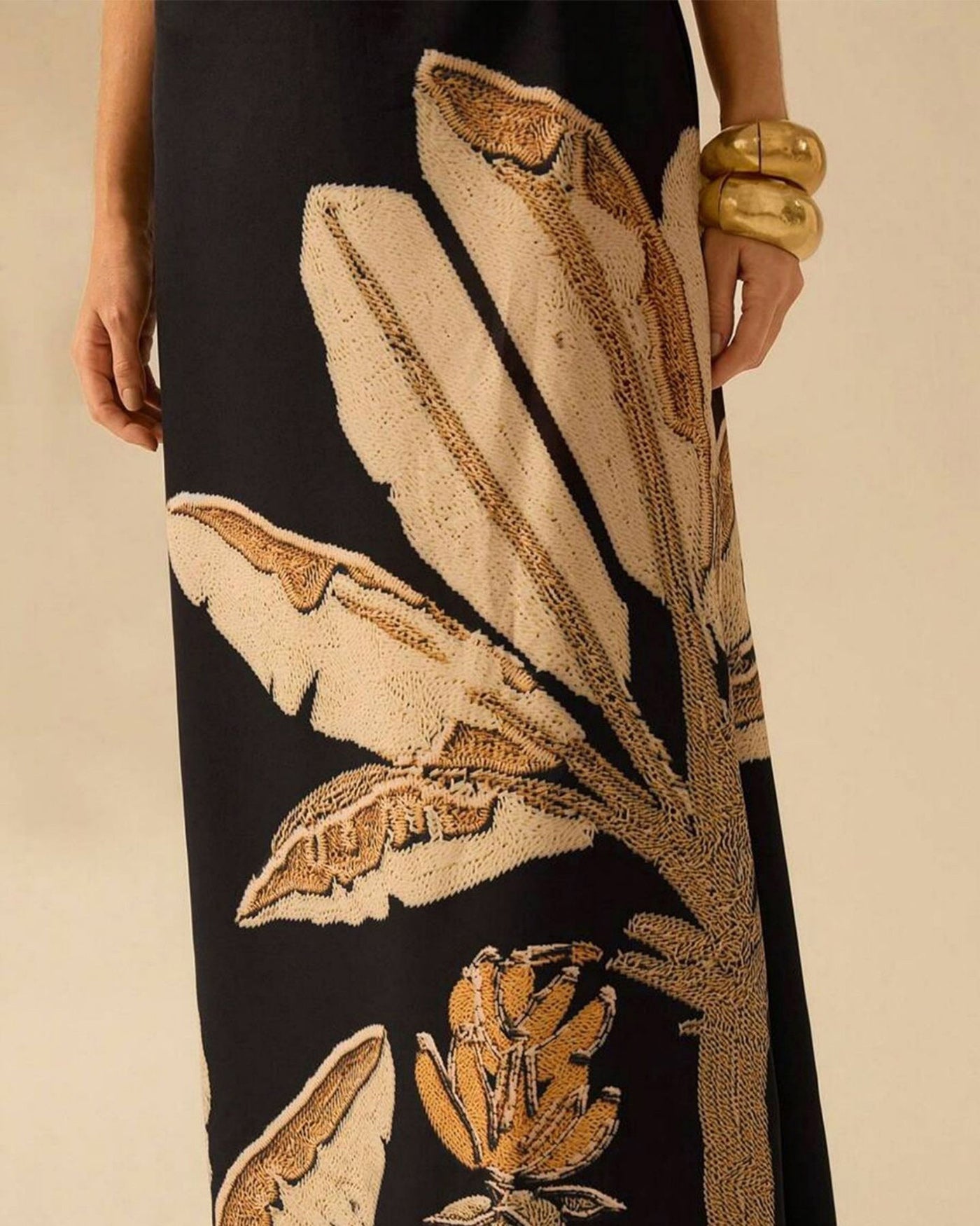 Black Floral Slip Maxi Dress