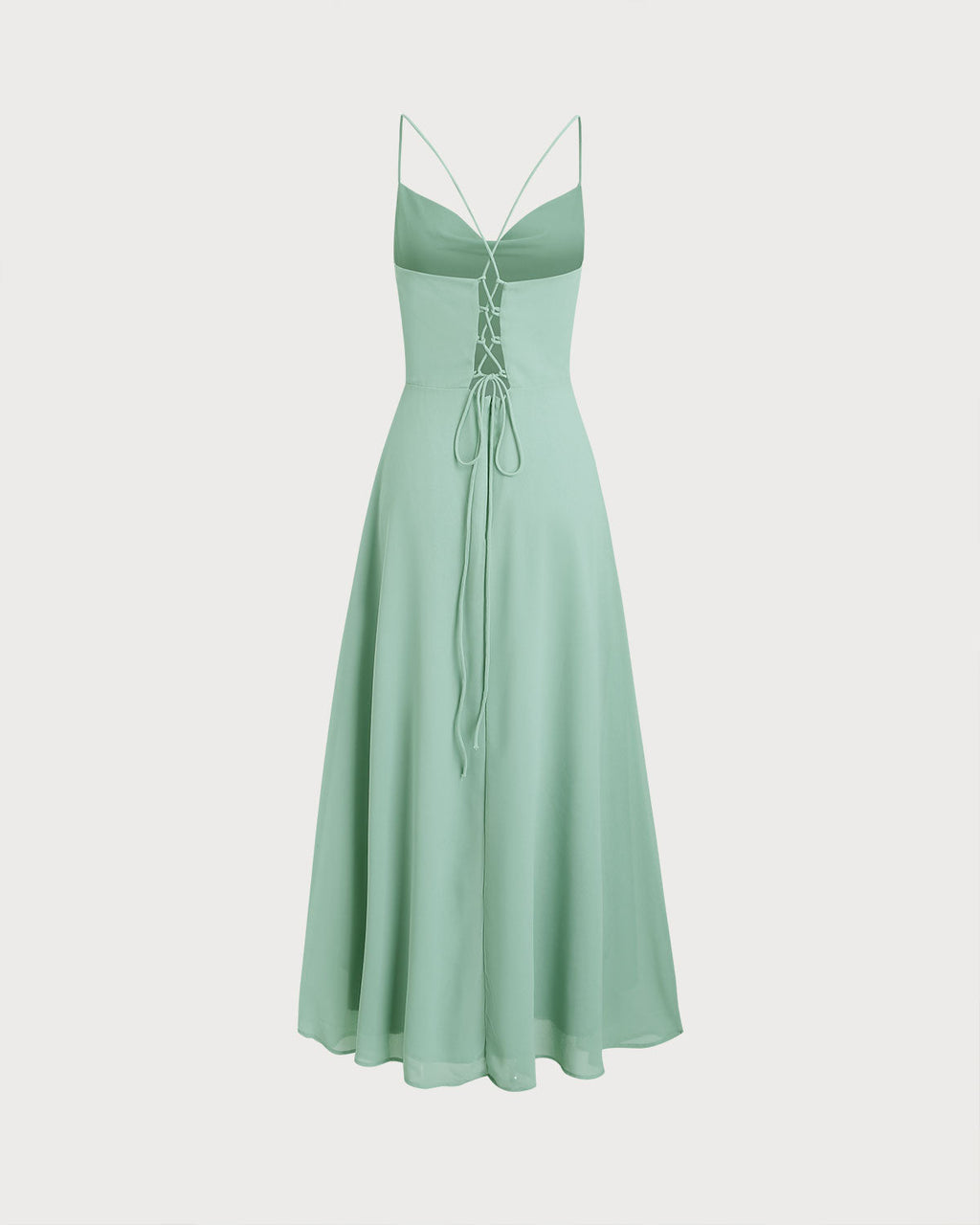 Green Slit Slip Maxi Dress