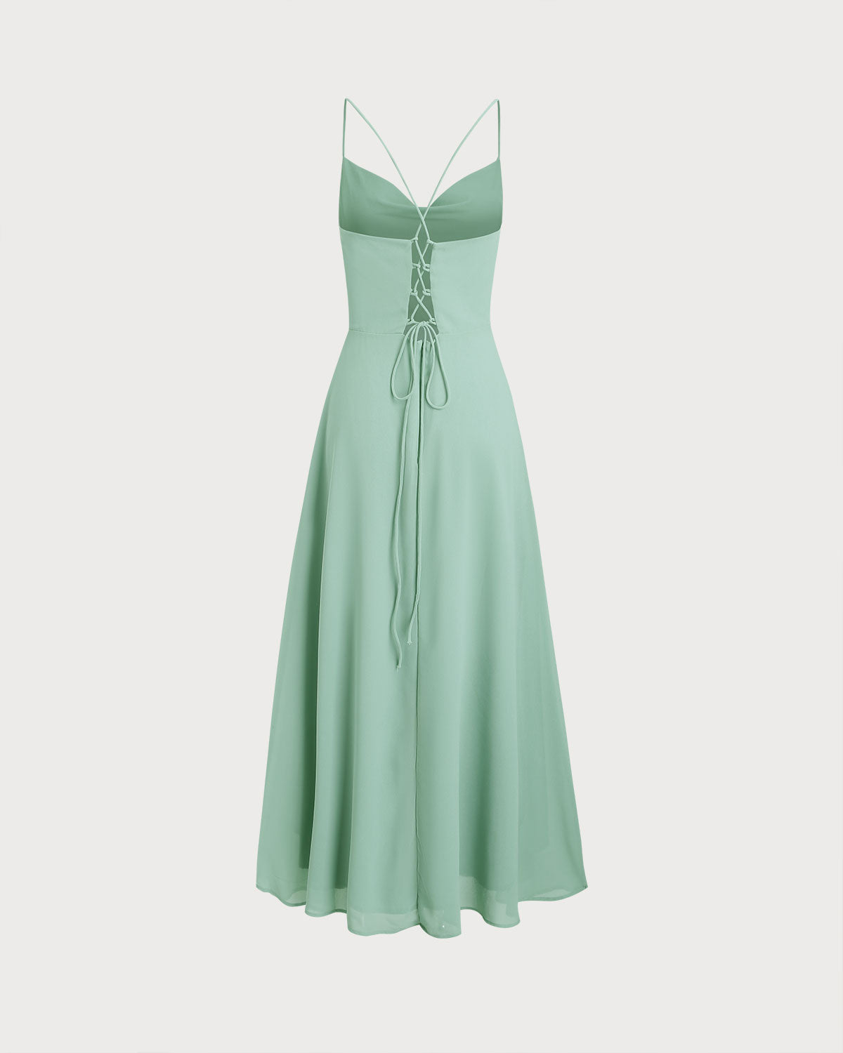 Green Slit Slip Maxi Dress