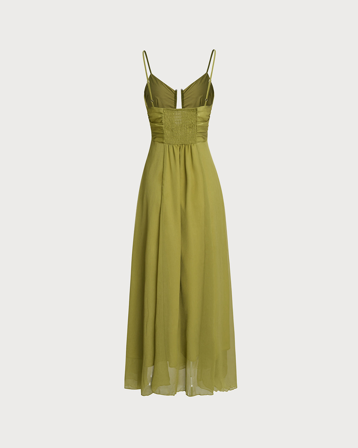 Vestido largo drapeado verde