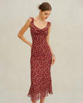 Red Floral Slip Maxi Dress