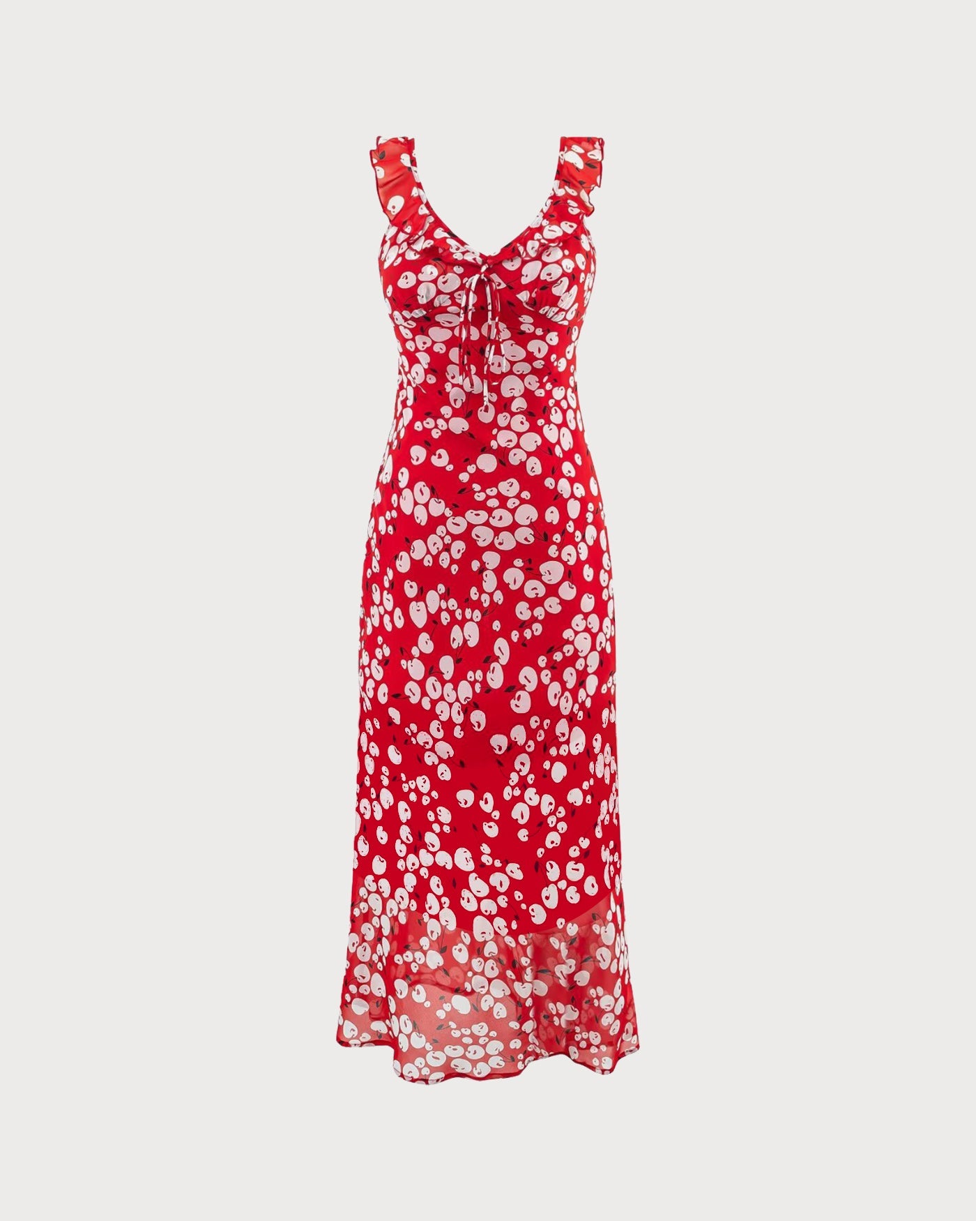 Red Floral Sleeveless Maxi Dress