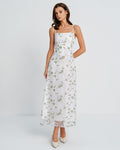 Maxivestido lencero floral blanco