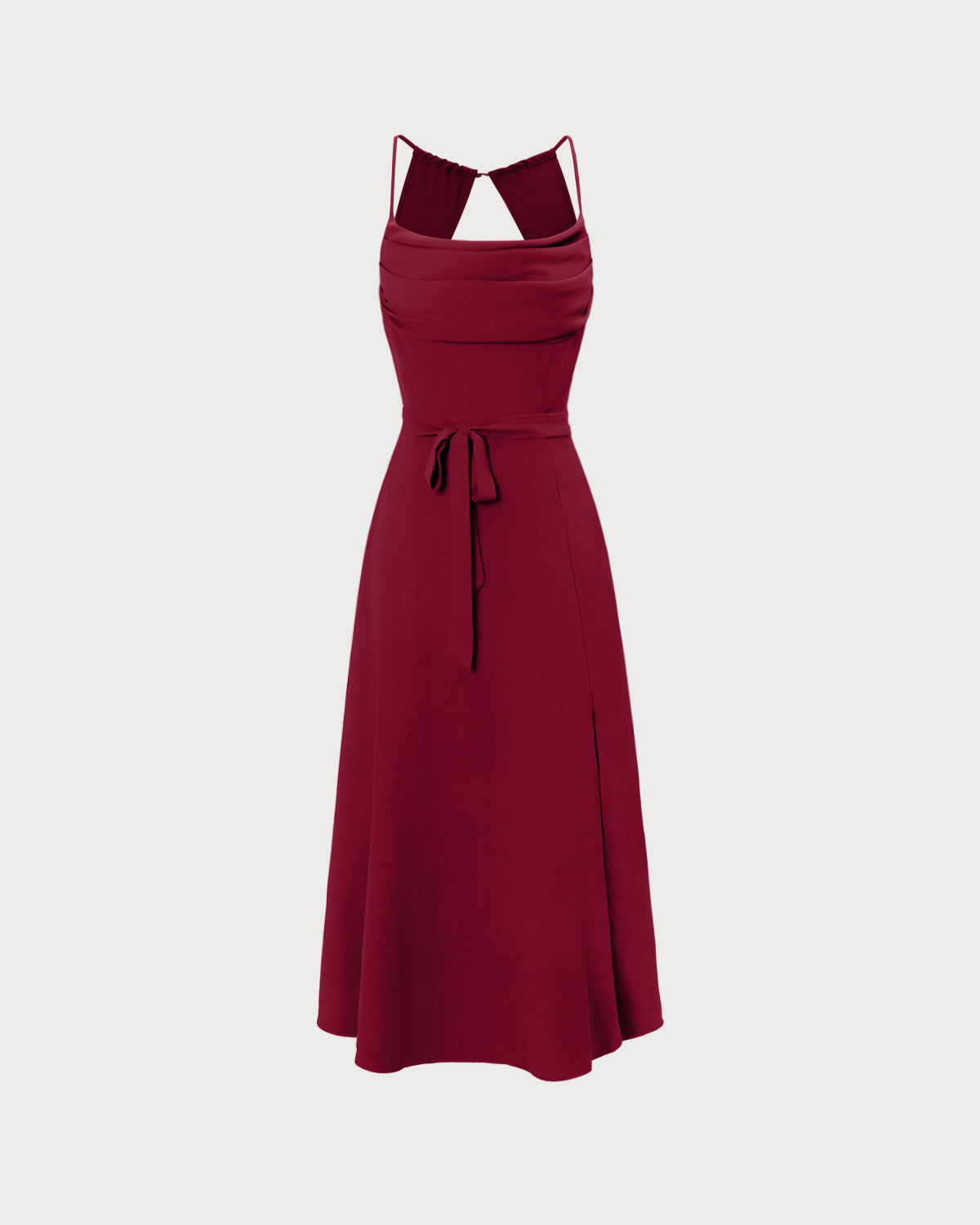 Red Cowl Neck Slip Maxi Dresses