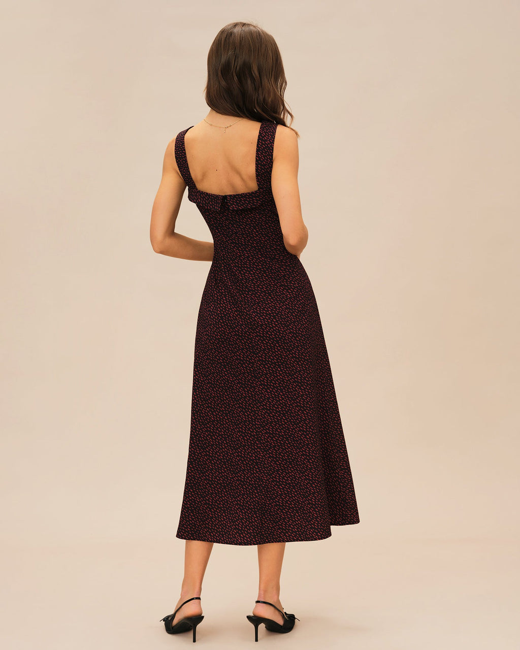 Wine Red Slip Midi Dress