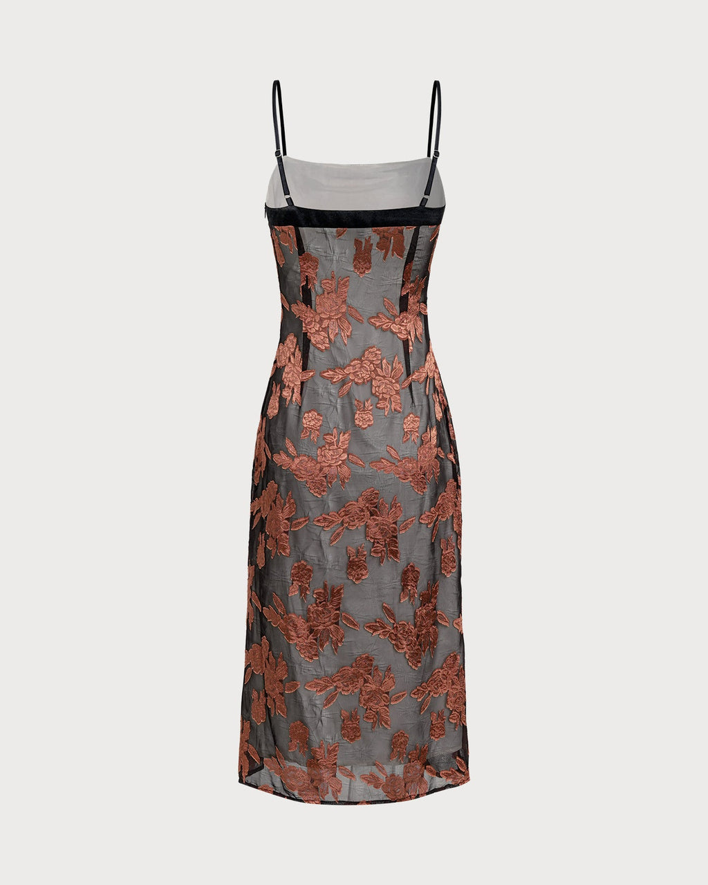 Caramel Floral Slip Midi Dress