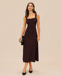 Wine Red Slip Midi Dress